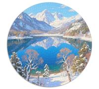 Mountain Peaks and Trees by The Lake Puzzles 1000 Pieces Cadeau Unique Scenery Jeu Éducatif Défi Jouet À De Qualité Supérieure Peinture Art pour Adultes Enfants 1000pcs (67.5x67.5cm)