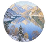Mountain Peaks And Trees by The Lake Puzzles 1000 Pieces Cadeau Unique Scenery Jeu Éducatif Défi Jouet À De Qualité Supérieure Peinture Art Pour Adultes Et Enfants À Partir De 14 Ans 1000pcs (67.5x67.