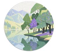 Mountain Peaks And Trees by The Lake Puzzles 1000 Pièces Cadeau Unique Scenery Jeu Éducatif Défi Jouet À De Qualité Supérieure Peinture Art Pour Adultes Et Enfants À Partir De 14 Ans 1000pcs (67.5x67.