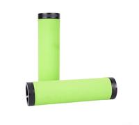 Mountain Poignées de guidon de vélo antidérapantes en éponge douce avec anneaux de verrouillage en aluminium, extrémités ergonomiques pour absorption des chocs (vert)