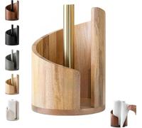 Mountain Porte-serviettes en papier 2026 en bois de manguier avec base en fer, fonctionnement à une main, convient aux rouleaux jumbo, porte-serviettes moderne pour comptoir de cuisine et salle de