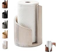 Mountain Porte-serviettes en papier 2026 en bois de manguier avec base en fer, utilisation à une main, convient pour rouleaux jumbo, porte-serviettes moderne pour cuisine et salle de bain (blanc)