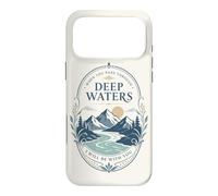 Mountain River Faith Verse Deep Waters Comfort Citation Coque pour iPhone 17 Pro Max