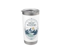 Mountain River Faith Verse Deep Waters Comfort Citation Gobelet isotherme en acier inoxydable double paroi