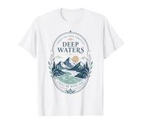 Mountain River Faith Verse Deep Waters Comfort Citation T-Shirt Graphique avec Valeur, Homme, Blanc, L