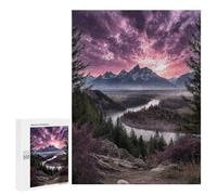 Mountain River Sunset Landscape Puzzle 1000 Pièces Educa Jouet en Bois Cadeau Unique Décoration Intérieure Jeu Éducatif Challenge Toy Adultes Et Enfants À Partir De 14 Ans 500 PCS