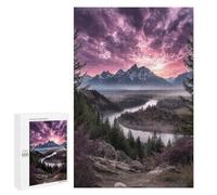 Mountain River Sunset Landscape Puzzle 1000 Pièces Educa Jouet en Bois Cadeau Unique Décoration Intérieure Jeu Éducatif Challenge Toy Adultes Et Enfants À Partir De 14 Ans 1000 PCS