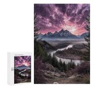 Mountain River Sunset Landscape Puzzle 1000 Pièces Educa Jouet en Bois Cadeau Unique Décoration Intérieure Jeu Éducatif Challenge Toy Adultes Et Enfants À Partir De 14 Ans 300 PCS