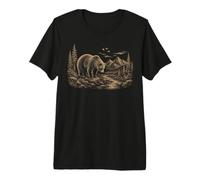 Mountain Stream Bear Wilderness T-Shirt Haut de Gamme