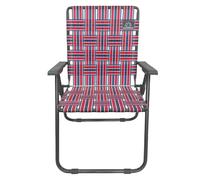 MOUNTAIN SUMMIT GEAR Caddis Sports Chaise de camping rétro avec cadre en acier durable, capacité de 136 kg, rayures rouges et bleues vintage