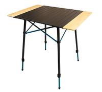 MOUNTAIN SUMMIT GEAR Caddis Sports Table de camping pliante en bambou et aluminium avec plateau en aluminium et bambou réglable en hauteur