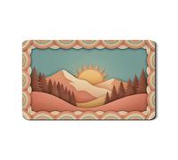 Mountain Sunrise Tapis de séchage à vaisselle pour comptoir de cuisine, tapis de séchage vintage en caoutchouc absorbant terreux, tapis d'égouttoir à vaisselle en cuir synthétique paysage d'automne
