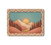 Mountain Sunrise Tapis de séchage à vaisselle pour comptoir de cuisine, tapis de séchage vintage en caoutchouc absorbant terreux, tapis d'égouttoir à vaisselle en cuir synthétique paysage d'automne