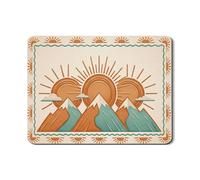Mountain Sunrise Tapis de séchage à vaisselle pour comptoir de cuisine, tapis en caoutchouc absorbant rustique inspiré de la nature, tapis de séchage décoratif en cuir synthétique 45,7 x 61 cm
