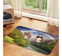 Mountain Valley Tapis de nourriture pour chien, tapis d'alimentation absorbant pour gamelles d'eau et de nourriture - Tapis de placement antidérapant pour sols - Imperméable - Séchage rapide - Pour