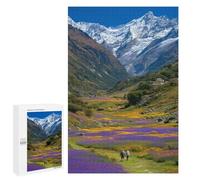 Mountain Valley with Flowers Puzzle 1000 Pièces Educa Jouet en Bois Cadeau Unique Décoration Intérieure Jeu Éducatif Challenge Toy Adultes Et Enfants À Partir De 14 Ans 1000 PCS