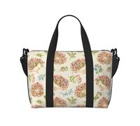 Mountain Vegetation Sac de voyage à bandoulière résistant à l'eau, grand bagage à main avec sangle réglable, multi-compartiments pour la gym, les voyages, l'extérieur, Hérissons floraux., Taille