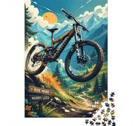 Mountain Vélo Forêt Sentier 1000pcs Mini Puzzle pour Famille Difficile | 70x50cm Carton Décor Salon Structure Durable Cadeau Anniversaire Soulagement Du Stress