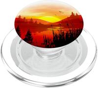 Mountain View Sunset Wild Pine Birds Paint PopSockets PopGrip pour MagSafe