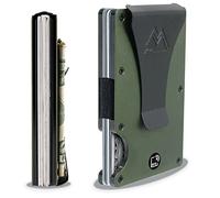 Mountain Voyage Portefeuille Minimaliste pour Homme - Portefeuille Fin RFID résistant aux Rayures, Porte-Cartes de crédit et Pince à Billets, Facilement Amovible, Portefeuille pour Homme, Vert Kaki,