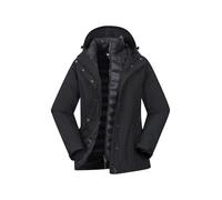 Mountain Warehouse Alaskan Veste Courte 3-en-1 pour Femme - Manteau IsoDry, imperméable 10 000 mm et Respirant avec Coutures étanches - Idéal pour l'automne, l'hiver Noir 38