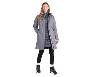 Mountain Warehouse Alaskan Veste Longue 3 en 1 pour Femme - Manteau de Pluie Chaud et imperméable Doublure Polaire Amovible, Veste d’Hiver Waterpoof - Sport, randonnée Gris foncé 42