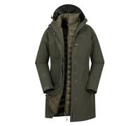 Mountain Warehouse Alaskan Veste Longue 3 en 1 pour Femme - Manteau de Pluie Chaud, Imperméable Doublure Polaire Amovible pour Dame - Sport, Printemps été, en plein air
