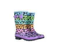 Mountain Warehouse Bottes en caoutchouc pour enfants de taille moyenne - Bottes imperméables et faciles à nettoyer avec crampons profonds - Printemps été, marche et plein air, bleu clair, 30 EU