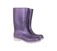 Mountain Warehouse Bottes Plain Wellington de Pluie à Semelle Solide pour Enfant - Revêtement en PVC - Doublure en Jersey Souple - pour école, Marche, extérieur Lila 37