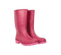 Mountain Warehouse Bottes Plain Wellington de Pluie à Semelle Solide pour Enfant - Revêtement en PVC - Doublure en Jersey Souple - pour école, Marche, extérieur Rouge Cerise 33