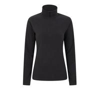 Mountain Warehouse Camber Polaire mi-zippé pour Femme - Pull Respirant Fin et Ultra-Chaud, Anti-Peluche, Pull-Over léger décontracté - Voyage, randonnée, Hiver, Sport Noir M