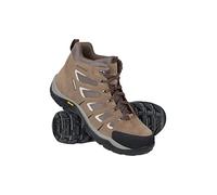 Mountain Warehouse Chaussures de randonnée Vibram pour Hommes Field - Chaussure de Pluie imperméables, durables, revêtement Daim et Maille - Camping et Voyage Marron 45.5