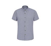 Mountain Warehouse Chemise à Manches Courtes Hommes Weekender - Chemise d'été 100% Coton, décontractée, légère, Respirante, Confortable - Marche, Camping, Voyages Bleu Marine 4XL