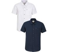Mountain Warehouse - Chemise "Coconut" pour homme(pack de 2) manches courtes MW4259 (S) (Bleu foncé/Blanc)
