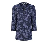 Mountain Warehouse Chemise détenduepour Femmes Manches 3/4 Petra - 100% Coton, légère, Respirante - Voyages au Printemps, Usage Quotidien Bleu Marine 36