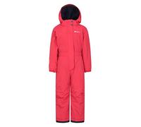 Mountain Warehouse Combinaison de Neige Cloud Kids - Combinaison de Neige Ajustable, Une pièce, Coutures étanches, Filles et garçons - pour la Pluie, Le Ski et l'hiver. Rouge Vif 5-6 Ans