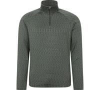 Mountain Warehouse - Couche intermédiaire "Power" avec fermeture éclair courte pour homme MW3994 (XL) (Vert kaki)