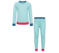Mountain Warehouse Ensemble à Couleurs contrastées en Laine mérinos pour Enfant - Léger, Respirant et évacuant l'humidité - Idéal pour l'automne, l'hiver, Les Voyages Menthe 3-4 Ans