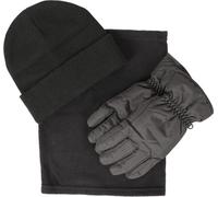 Mountain Warehouse - Ensemble chapeau, écharpe et gants pour femme MW1638 (L) (Noir)
