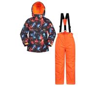 Mountain Warehouse Ensemble de Veste et Pantalon de Ski pour Enfant - Résistant à la Neige, Poches Avant, Doublure Polaire, Robe Interne intégrée - Le Snowboard, Hiver Noir 11-12 Ans