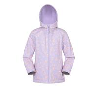 Mountain Warehouse Exodus Kids Veste Softshell avec capuche - Filles Garçons Violet Clair Enfants 3-4 ans (98-104 cm)