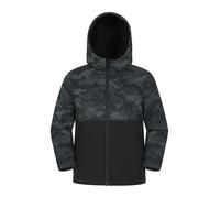 Mountain Warehouse Exodus Veste Softshell pour enfants - Respirante, coupe-vent et imperméable - Manteau doublé en polaire, garçons et filles - Automne, hiver, randonnée, Gris alliage (05), 9-10 ans
