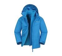 Mountain Warehouse Fell Imperméable Enfant 3 En 1 - Veste Chaude Garçon, Polaire Intérieure Détachable Et Capuche Pliable, Veste Légère De Mi-Saison Pour Fille Bleu brillant 3-4 ANS