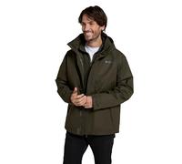 Mountain Warehouse Fell Veste 3 en 1 Hydrofuge pour Homme - Manteau à Capuche, Veste de Pluie avec Doublure Polaire intérieure Amovible - Randonnée, Voyage, été, Sport Kaki Foncé 3XL