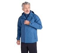 Mountain Warehouse Fell Veste 3 en 1 Hydrofuge pour Homme - Manteau à Capuche, Veste de Pluie avec Doublure Polaire intérieure Amovible - Randonnée, Voyage, été, Sport Bleu Foncé L