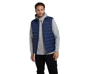Mountain Warehouse Gilet rembourré Hommes Seasons - Résistant à l'eau, Chaud, léger, Deux Poches Avant, Facile à empaqueter - Parfait pour Voyager, Hiver Bleu Marine XL