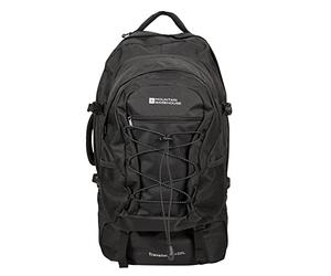 Mountain Warehouse Grand Sac à Dos Traveller 60 + 20 L - Sac de journée détachable, Poches Multiples et Housse de Pluie - pour Les Voyages, la Randonnée & Le Camping Noir Taille Unique