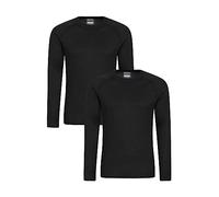 Mountain Warehouse Haut Thermique col Rond Hommes Talus - séchage Rapide, Entretien Facile, col Rond, Manches Longues, Respirant, Haute Absorption, léger, Hiver Noir XXS