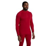 Mountain Warehouse Haut Thermique col zippé Hommes Talus - séchage Rapide, Entretien Facile, Manches Longues, Respirant, Haute Absorption, léger, Hiver Rouge 3XL