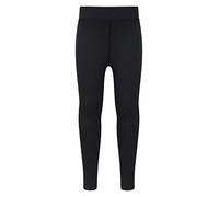 Mountain Warehouse Legging Enfants Toucher Doux Flick Flack - Taille mi-Haute, Longueur entière, Absorption de Transpiration - Gym, Yoga, Danse, Course Noir 7-8 Ans